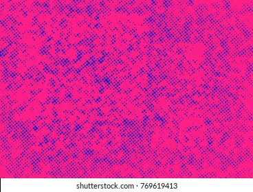 Pink blue dotted halftone scatter background. Vector illustration