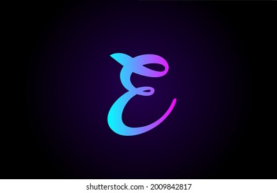 logotipo de letra E azul rosa para marca y negocios. Diseño de degradado creativo para letras y corporaciones 