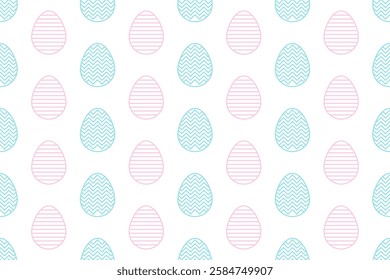 Pink And Blue Easter Eggs Pattern Background. Vector Illustration. Seamless. Wallpaper