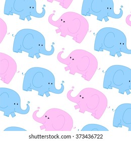 Pink Blue Elephants Stock Vector (Royalty Free) 373436722 | Shutterstock