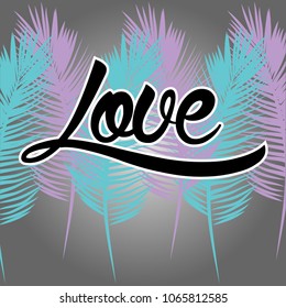 Pink and blue feathers with text