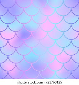 Pink and blue fish skin with scale pattern. Mermaid vector background. Mermaid  seamless pattern. Magic mermaid skin seamless background for nursery design. Seamless color mesh. Fish scale ornament