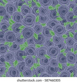 Pink and blue floral seamless pattern.