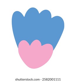 Pink blue flower doodle, illustration, simple, minimalist, hand-drawn, playful, clean, cute, aesthetic and friendly