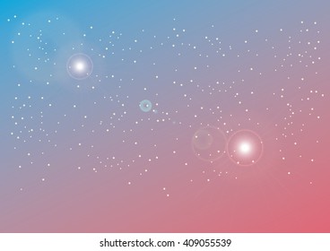Pink blue galaxy starry background vector illustration. Colored universe background with stars vector. Pink blue outer space backdrop