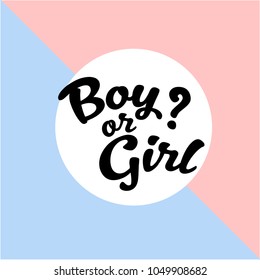 Pink and Blue Gender Reveal Invitation. Boy or girl? Circle design.