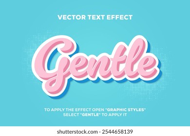 pink and blue gentle text effect is fully editable and easy to use