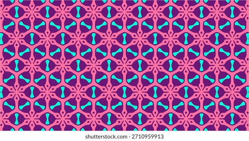 Patrón sin fisuras geométrico rosa y azul con Formas abstractas repetitivas que crean un diseño moderno decorativo vibrante.