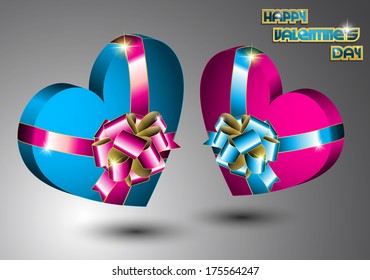 Pink and blue gift with bows