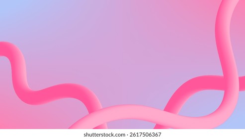 Pink Blue Gradient Abstract background with pink wavy lines. Vector illustration for presentation and design element
