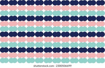 Pink blue green dot circle strip repeat pattern, replete image design for fabric printing 