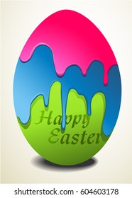 Pink, blue and green Easter egg