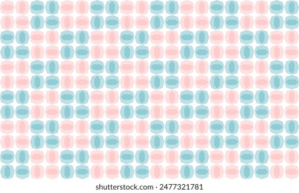 Patrón verde rosa y azul con círculos, fondo blanco, diseño para la impresión de tela como patrón de repetición, círculo oval hexagonal azul verde, tablero de ajedrez, tablero de ajedrez