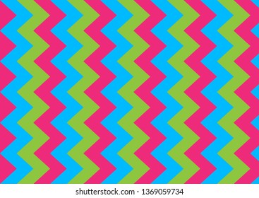 Pink Blue and Green Zig Zag Background