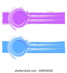 pink and blue grunge banners