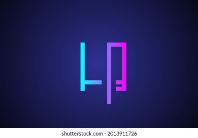 pink blue H line alphabet letter logo for business and company. Simple creative template design for icon and lettering