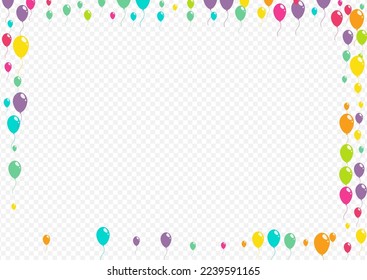 Pink and Blue Inflatable Inflatable Ball Vector Transparent Background. Celebrate Ballon Illustration. Cartoon Party Template. Color Jubilee Baloon Pattern.