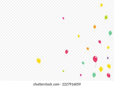 Pink and Blue Joy Ballon Vector Transparent Background. Happy Inflatable Ball Poster. Multicolor Inflatable Frame. Cute Party Balloon Template.