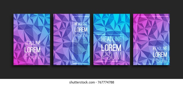 pink and blue low poly cover design template, vector illustration, minimal design templates, EPS10