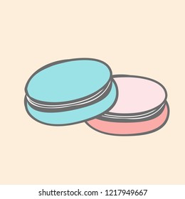 Pink and blue macaroons vector