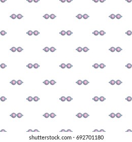 Pink blue magic glasses pattern in cartoon style. Seamless pattern vector illustration