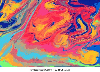 Pink and blue marble pattern. Fluorescent liquid background. Artwork abstract vector texture.
