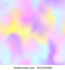 Pink blue mermaid scale vector background. Pearl iridescent background. Fish scale pattern. Seamless pattern swatch. Holographic gradient seamless pattern. Abstract backdrop. Mermaid skin texture