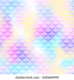 Pink blue mermaid vector background. Pearl color iridescent background. Fish scale pattern. Mermaid seamless pattern tile. Holographic gradient. Mermaid skin seamless pattern. Mermaid wrapping paper