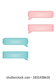 Pink and blue message text area. vector
