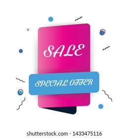 Pink and blue minimalist Sale banner template design. Big sale special offer. Special offer vector illustration can be use banner, poster, flyer, brochure, sticker.