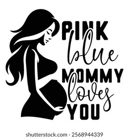 Pink Blue Mommy Loves You T shirt