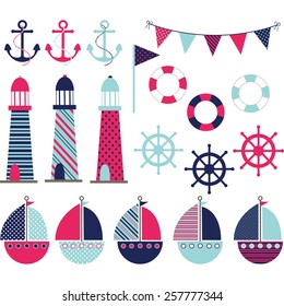 Pink Blue Nautical