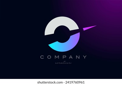 pink blue O letter vector  logo icon design illustration. Creative cut arrow template for business or company