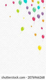 Fondo transparente de vectores de globo rosa y azul de partido. Portada del globo de celebración. Decoración Luminosa. Plantilla de caricatura de Joy Ballon.