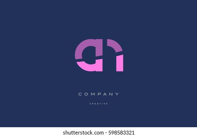 pink blue pastel modern abstract alphabet company logo design vector icon template cn c n letter
