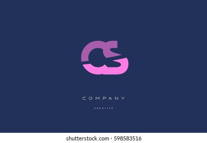 pink blue pastel modern abstract alphabet company logo design vector icon template  cs c s letter
