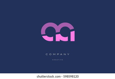 pink blue pastel modern abstract alphabet company logo design vector icon template letter  aa a