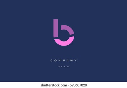 pink blue pastel modern abstract alphabet company logo design vector icon template letter b