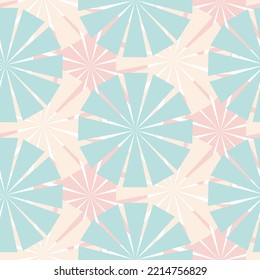 Pink blue pastel seamless pattern with umbrella, vector illustration for textile design