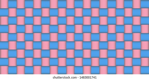 Pink and blue pattern with 3D effect