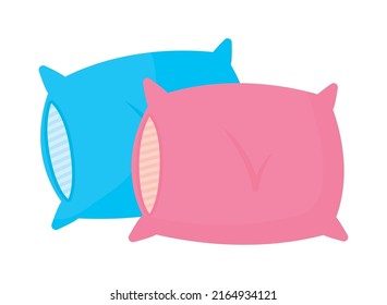 diseño de almohadas rosas y azules