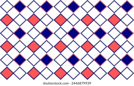 Pink and blue plaid fabric texture, blue diamond checkerboard repeat pattern, replete image, design for fabric printing