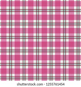 Pink and Blue Plaid Seamless Pattern - Whimsical plaid design in fun colors for Christmas