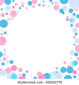 Pink And Blue Poka Dots Abstract Background / Pink And Blue Circle Background 