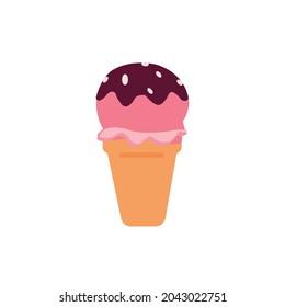 Pink and blue popsicles on a white background