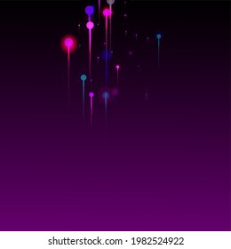 Pink Blue Purple Abstract Background. Vivid Light Glow Elements. Big Data Artificial Intelligence Internet Futuristic Wallpaper. Network Scientific Banner. Fiber Optics Social Science Light Pins.