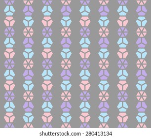 Pink, blue and purple color stripe line seamless pattern background vector. Connecting geometric shapes with hexagon.