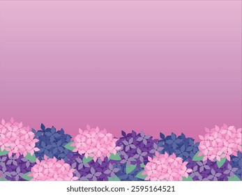 It is a pink, blue and purple hydrangea frame.