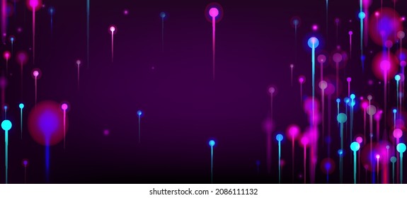 Fondo Moderno Púrpura Azul Rosa. Elementos Vivid Light Rays. Inteligencia Artificial Big Data Ethernet Futuritic Wallpaper. Banner científico de red. Fibra Óptica Ciencias Sociales Pines Ligeros.