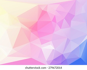 Pink Blue Purple and white abstract geometric rumpled triangular low poly style vector illustration graphic background